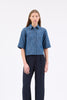Micro Canvas Shirt, Denim Blue from ODEEH 
