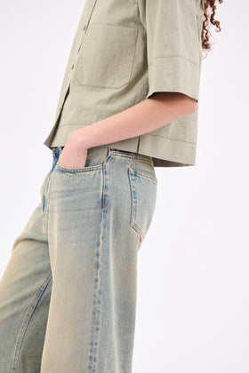 Crinkled Oxford Bluse, Putty from ODEEH 
