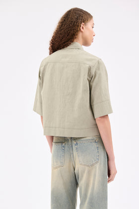 Crinkled Oxford Bluse, Putty from ODEEH 