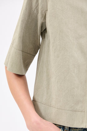 Crinkled Oxford Bluse, Putty from ODEEH 