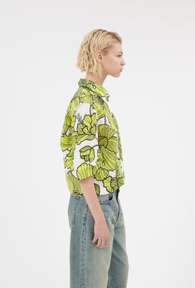 Hibiscus Cotton Shirt, Greenery from ODEEH 