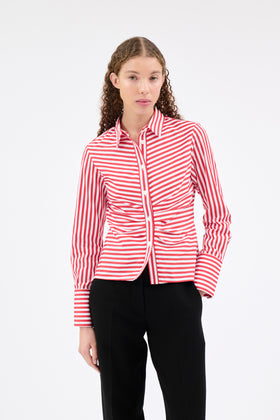 ROMAN STRIPE Bluse, True Red from ODEEH 