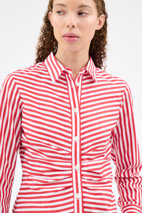 ROMAN STRIPE Bluse, True Red from ODEEH 