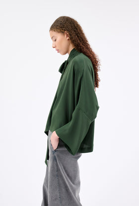 SILK ACETATE Bluse, Night Forest from ODEEH 
