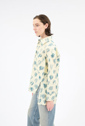Scrabbled Hearts Bluse, Mountain Blue from ODEEH 