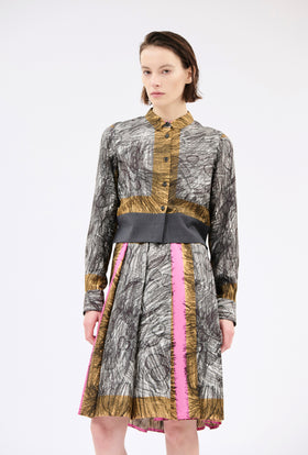 FOULARD SCRIBBLES Bluse, Black White from ODEEH 