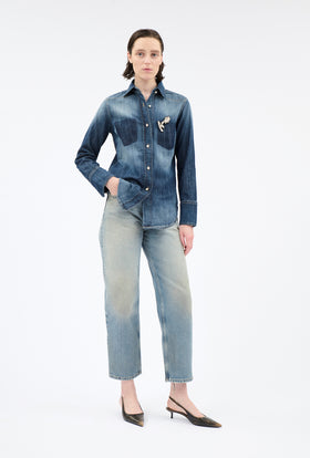 Denim Bluse, Indigo from ODEEH 
