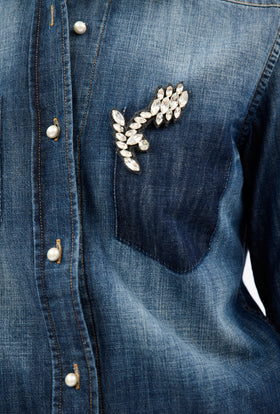 Denim Bluse, Indigo from ODEEH 