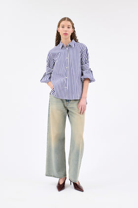 ROMAN STRIPE Bluse, Ink from ODEEH 