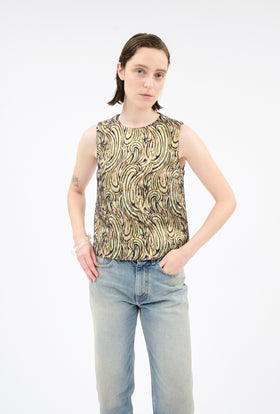 PAISLEY WAVES Top, Greengold from ODEEH 