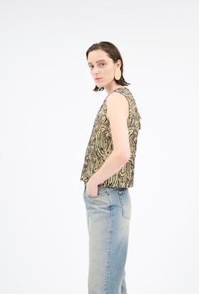 PAISLEY WAVES Top, Greengold from ODEEH 