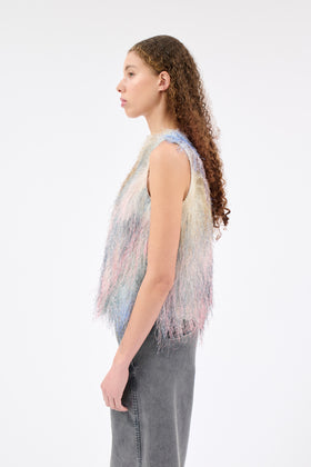 FRINGY RAINBOW Top, Seablue from ODEEH 
