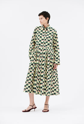 Brush Strokes Dress, Evergreen from ODEEH 