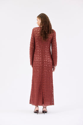 Guipure Lace Kleid, Marble Red from ODEEH 