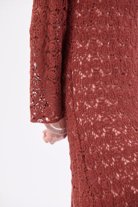 Guipure Lace Kleid, Marble Red from ODEEH 