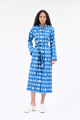 Graphical Dots Dress, Vitriol Blue from ODEEH 