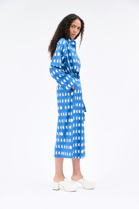 Graphical Dots Dress, Vitriol Blue from ODEEH 