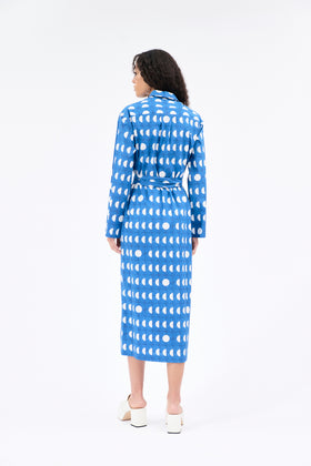 Graphical Dots Dress, Vitriol Blue from ODEEH 
