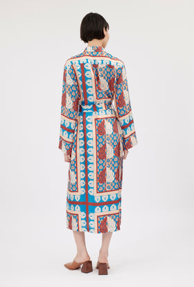 Palm Fans Dress, English Red from ODEEH 