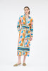 Palm Fans Dress, Caribbean Blue from ODEEH 