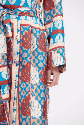 Palm Fans Dress, English Red from ODEEH 
