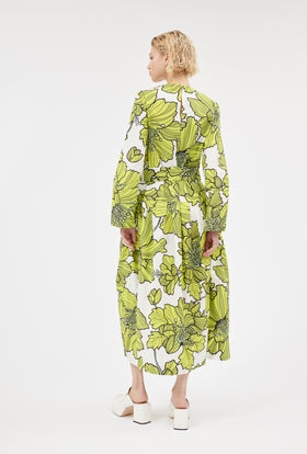 Hibiscus Cotten Kleid, Greenery from ODEEH 