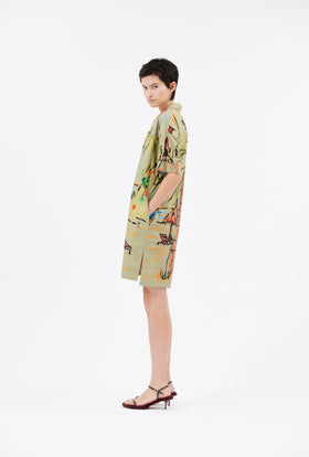Holiday Sketchbook Dress, Light Olive from ODEEH 