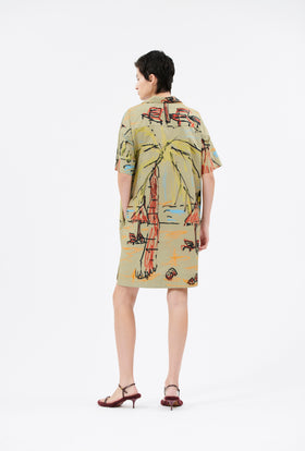 Holiday Sketchbook Dress, Light Olive from ODEEH 