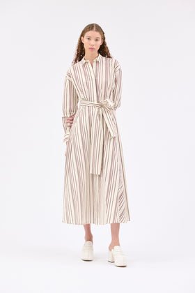 Fancy Stripe 2 Kleid, Burgundy from ODEEH 