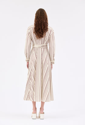 Fancy Stripe 2 Kleid, Burgundy from ODEEH 