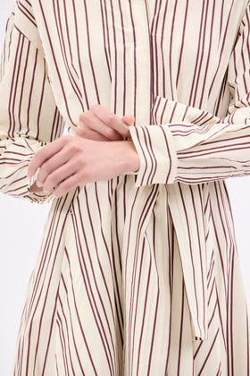 Fancy Stripe 2 Kleid, Burgundy from ODEEH 