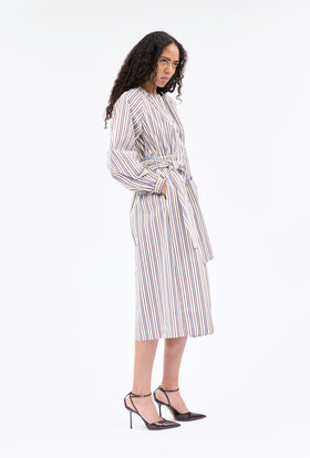 Fancy Stripe 1 Dress, Baltic Blue from ODEEH 