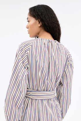 Fancy Stripe 1 Dress, Baltic Blue from ODEEH 