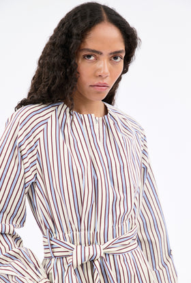 Fancy Stripe 1 Dress, Baltic Blue from ODEEH 