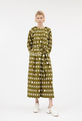 Graphical Dots Dress, Goldolive from ODEEH 