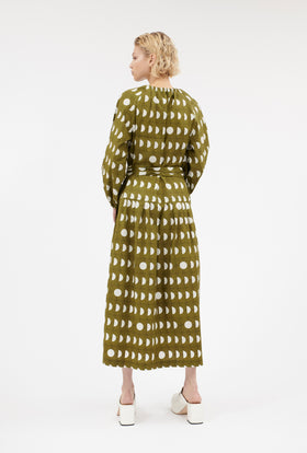 Graphical Dots Dress, Goldolive from ODEEH 