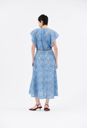 Fil Coupe Dots Kleid, Delft Blue from ODEEH 