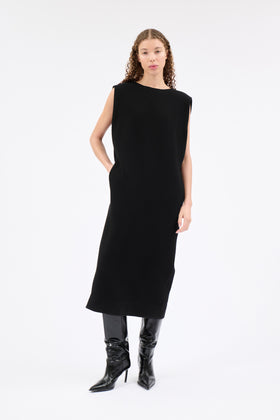 HEAVY GEORGETTE Kleid, Jet Black from ODEEH 