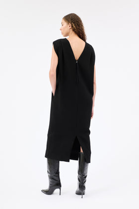 HEAVY GEORGETTE Kleid, Jet Black from ODEEH 
