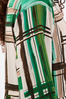 PAINTED MADRAS Twill Kleid, Teal from ODEEH 