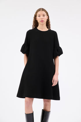 HEAVY GEORGETTE Kleid, Jet Black from ODEEH 