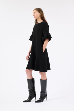 HEAVY GEORGETTE Kleid, Jet Black from ODEEH 