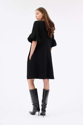 HEAVY GEORGETTE Kleid, Jet Black from ODEEH 