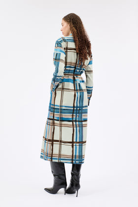PAINTED MADRAS Kleid, Cobalt from ODEEH 