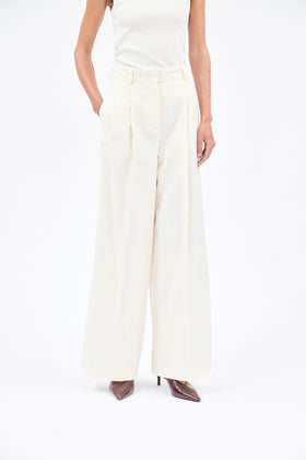 Structured Cotton / Linen Hose, Off White from ODEEH 