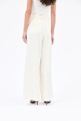Structured Cotton / Linen Hose, Off White from ODEEH 