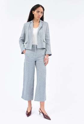 FANCY HERRINGBONE Hose, Foggy Blue from ODEEH 