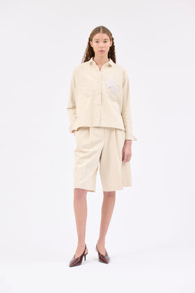 Natural Serge Bleached Hose, Almond from ODEEH 
