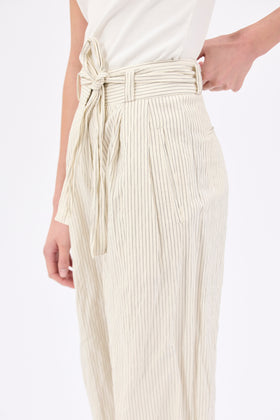 Pin Stripe Gabardine Hose, Ivory from ODEEH 