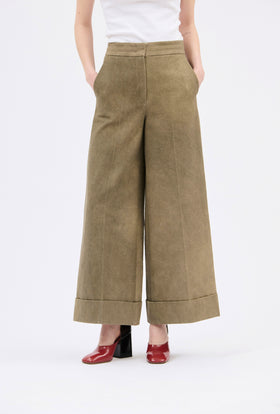Cotton Damask Hose, Dark Khaki from ODEEH 
